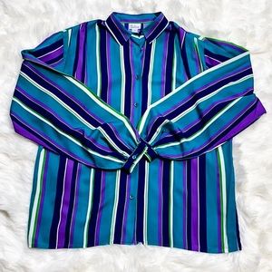 Vintage Dalton Striped Button Down Blouse